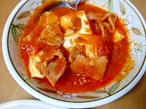 豆腐と豚ﾊﾞﾗのトマト煮